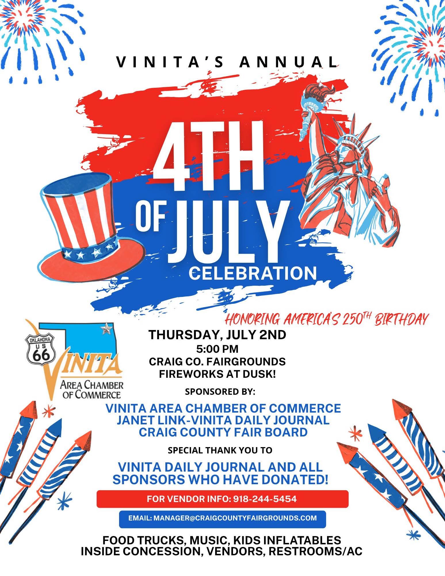 Vinita's Annual 4th of July Fireworks Celebration